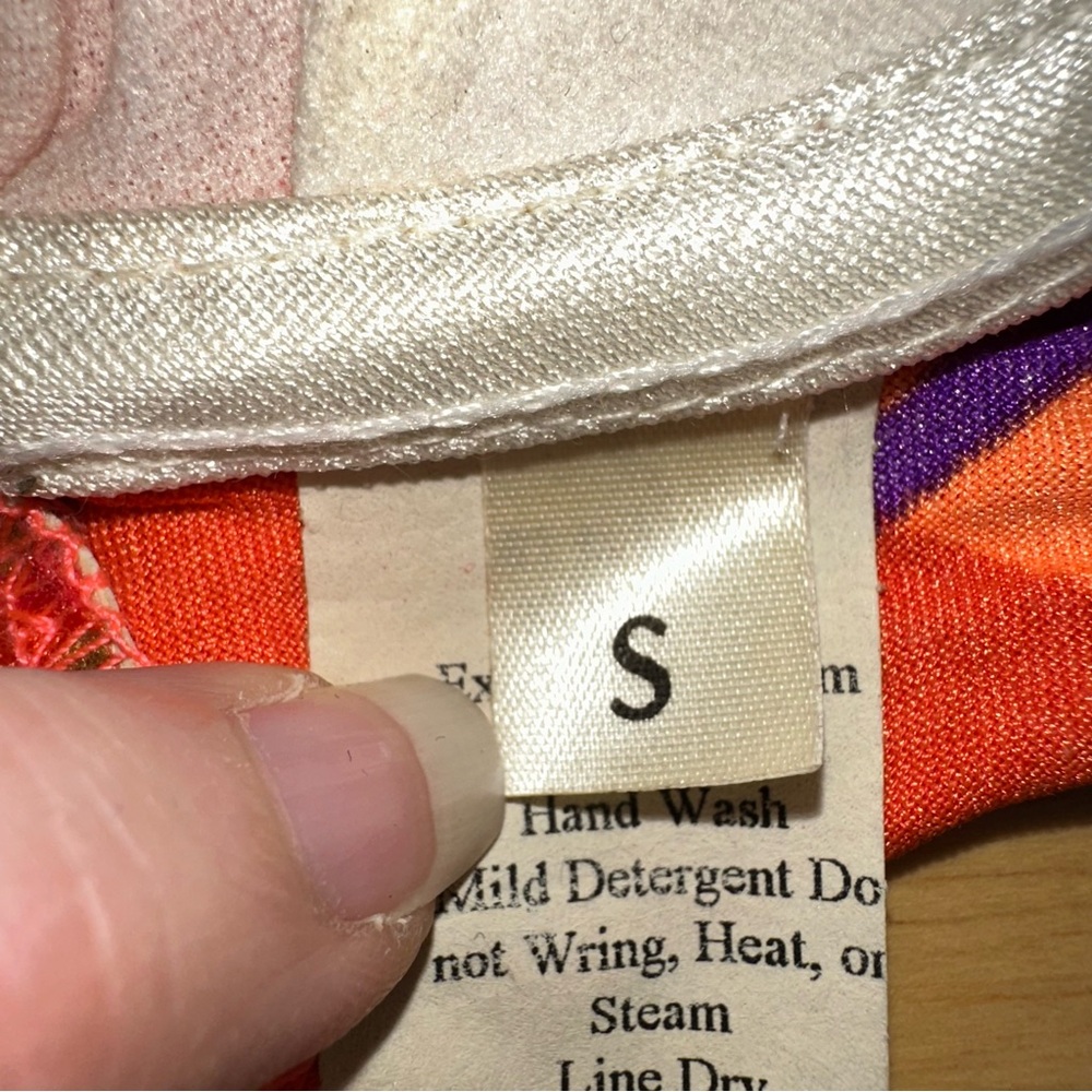 New Old Stock Vintage 90S Neon Orange Gold Foil Sin-Sations Bikini Top Sz S NWT - Picture 5 of 6